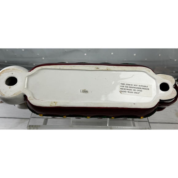 Earthenware Holiday Santa Claus Snowman Christmas Cracker Dish #20639 - Picture 12 of 15